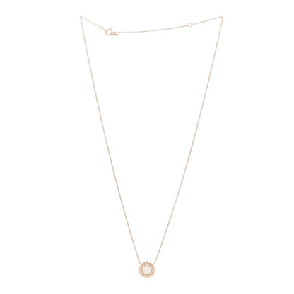 Tiffany 18K Rose Gold Diamond Mother of Pearl Small T Circle Pendant Necklace 3 of 6