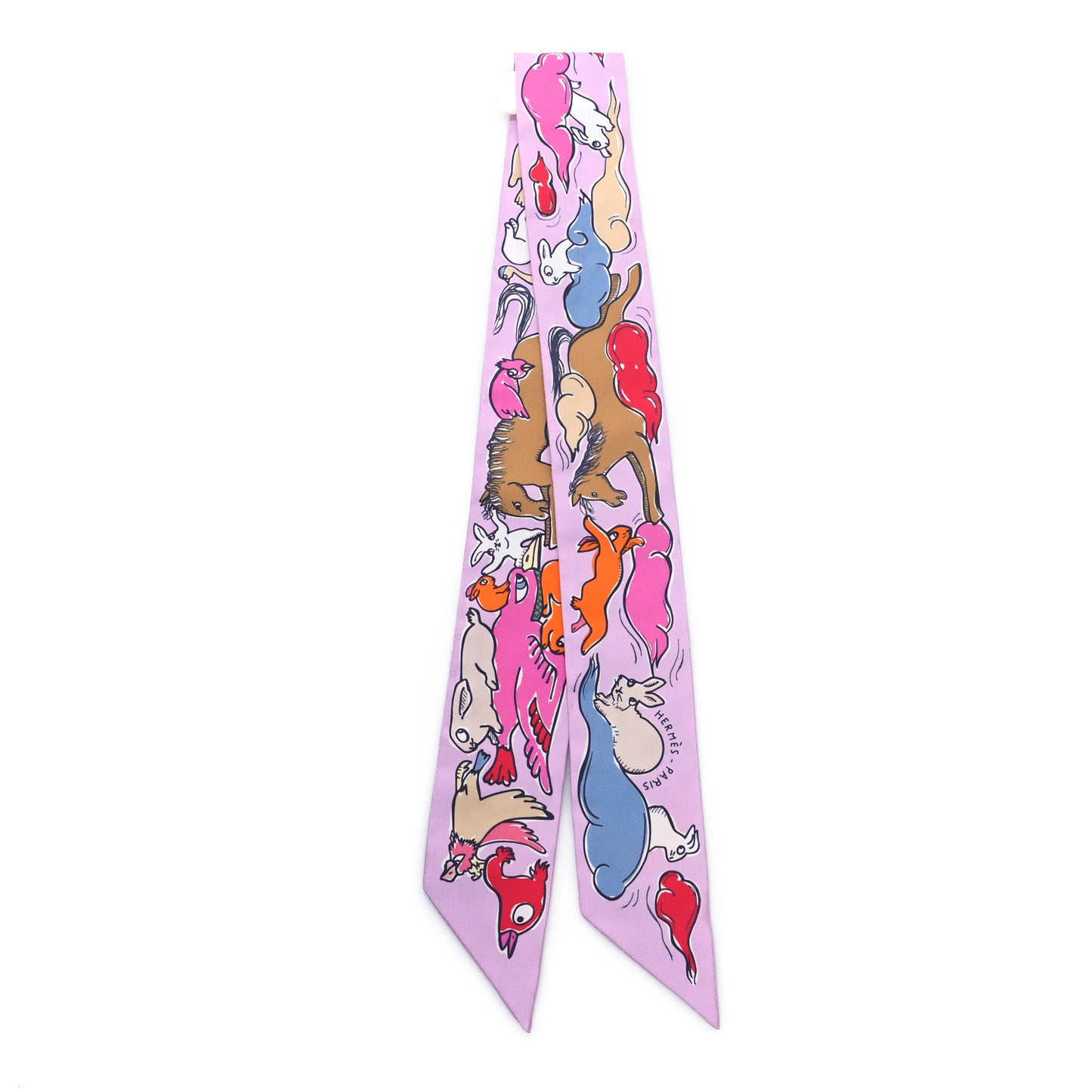 Silk Mille Et Un Lapins Twilly Parme Rouge Vif Camel