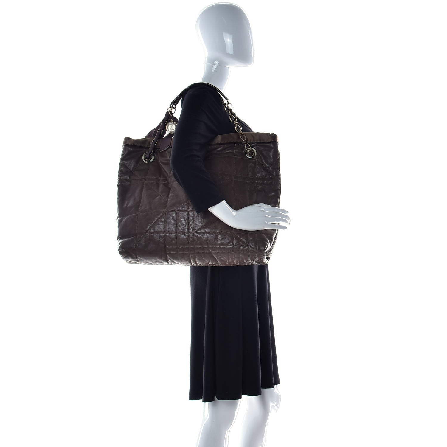 Lanvin Lambskin Quilted Amalia Cabas Tote Brown 3 of 23