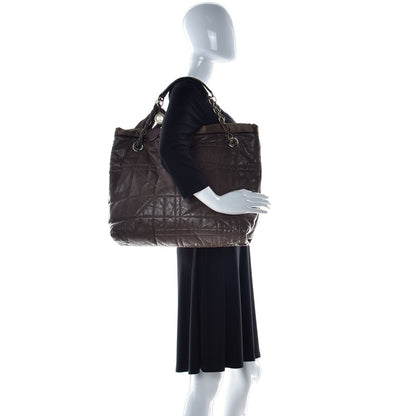 Lanvin Lambskin Quilted Amalia Cabas Tote Brown 3 of 23