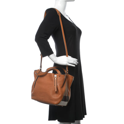 Burberry Grainy Calfskin House Check Small Maidstone Saddle Brown 2 of 7