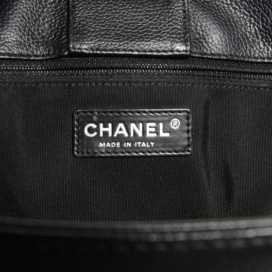 Calfskin Small Cerf Shopper Tote Black