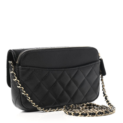 Chanel Caviar Quilted Flap Phone Holder With Chain Black 3 of 11