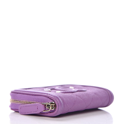 Chanel Caviar Quilted Filigree Coin Purse Purple 4 of 8