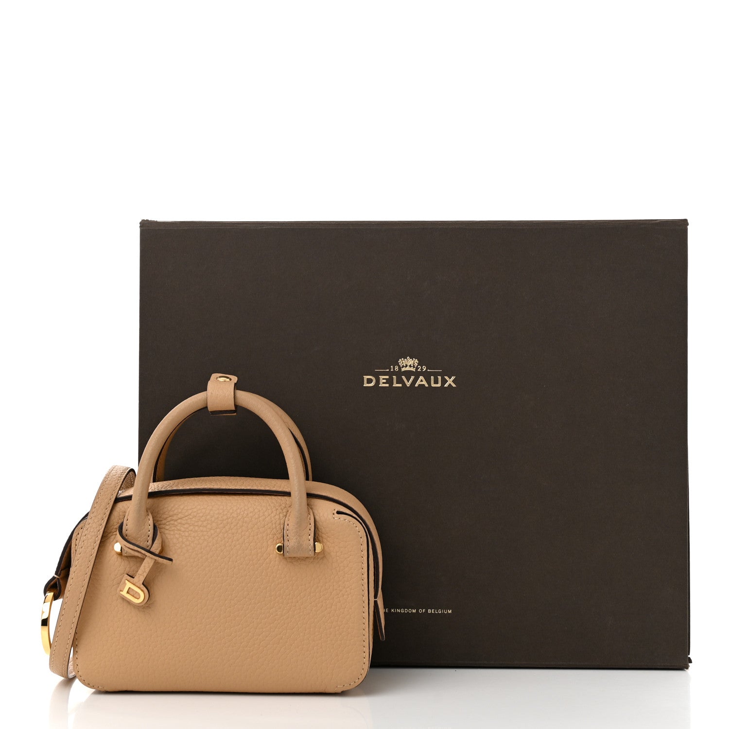 Delvaux Taurillon Soft Nano Cool Box Satchel Latte 11 of 11