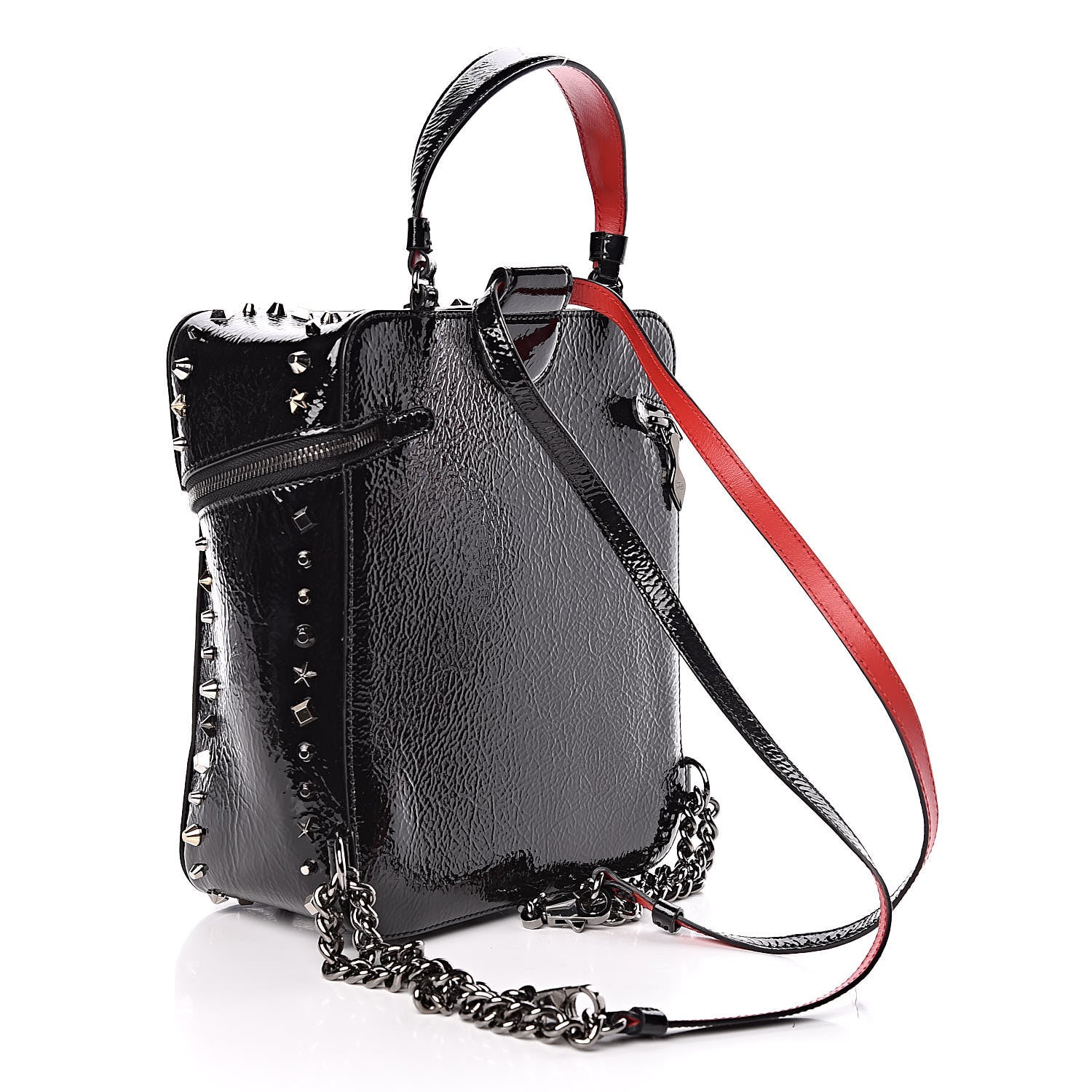 Christian Louboutin Vintage Patent Calfskin Rubylou Backpack Black 3 of 12