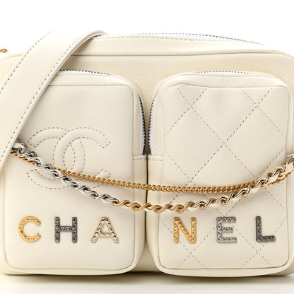 Chanel Calfskin Quilted Small Camera Case White 8 of 11