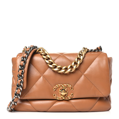 Chanel Lambskin Quilted Medium Chanel 19 Flap Brown 1 of 10