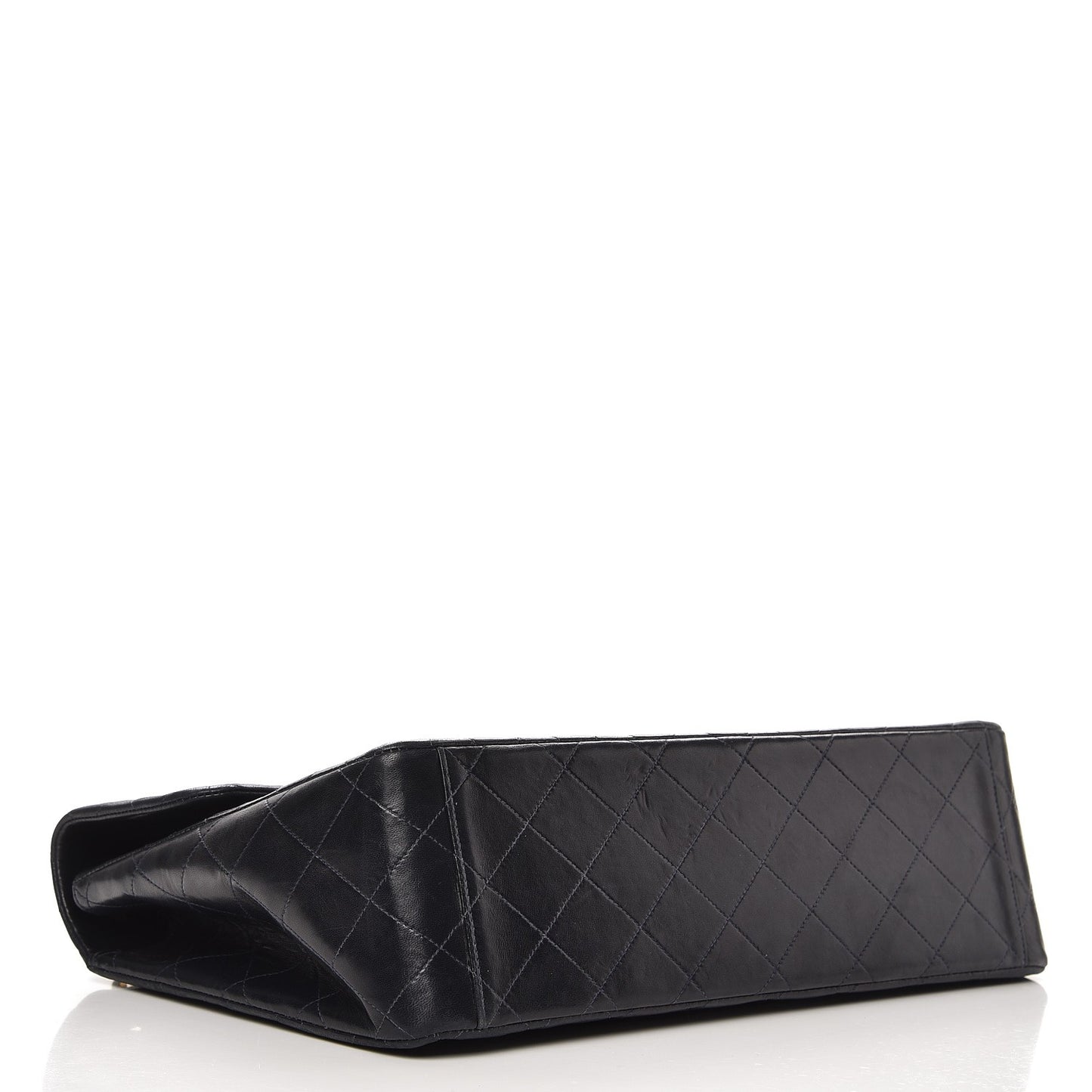 Lambskin Quilted XL Jumbo Single Flap Navy