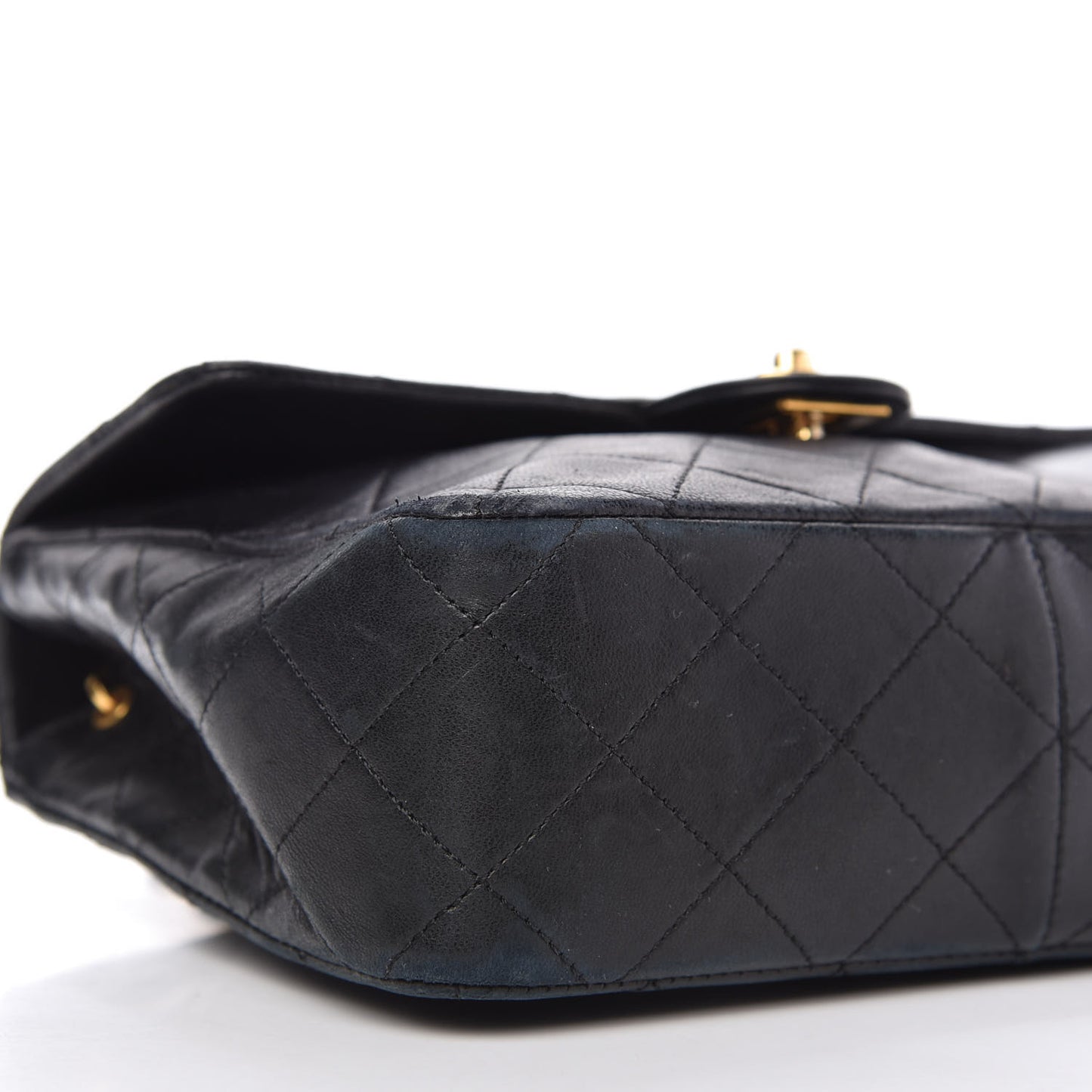 Lambskin Quilted Mini Square Flap Black