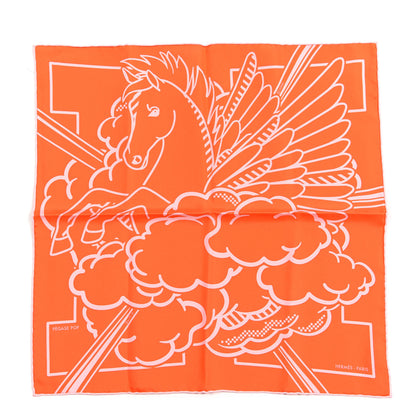 Hermes Silk Pegase Pop Pocket Square Vermillon Rose 1 of 3