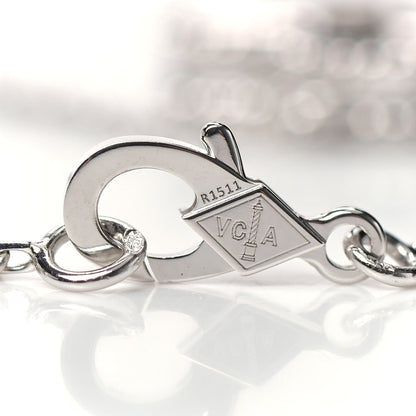 Van Cleef & Arpels 18K White Gold Diamond Guilloche Vintage Alhambra Pendant Necklace 6 of 7
