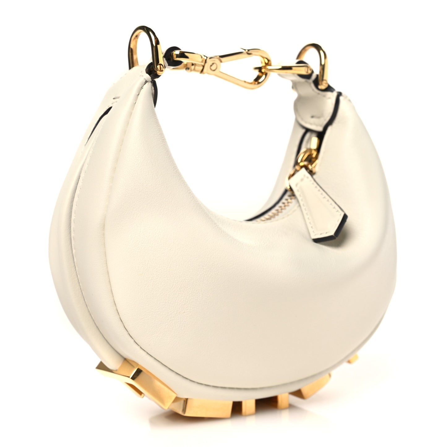 Vitello Grace Matte Nano Fendigraphy Hobo Charm White Ice