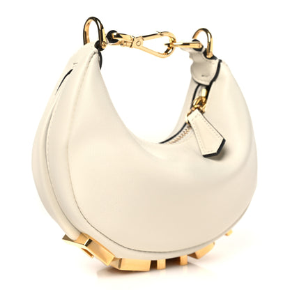 Fendi Vitello Grace Matte Nano Fendigraphy Hobo Charm White Ice 3 of 10
