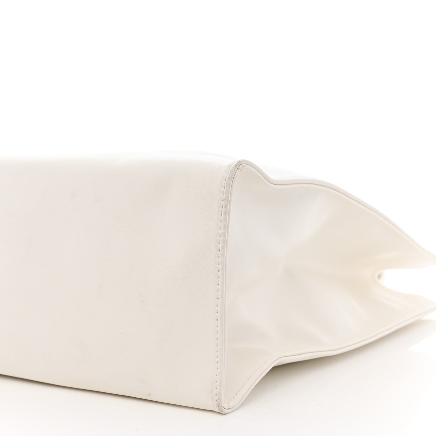 Vegan Leather Medium Shopping Bag White
