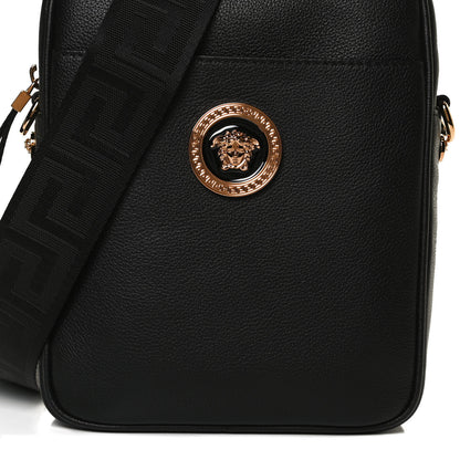 Versace Grained Calfskin Small Medusa Messenger Bag Black 8 of 13