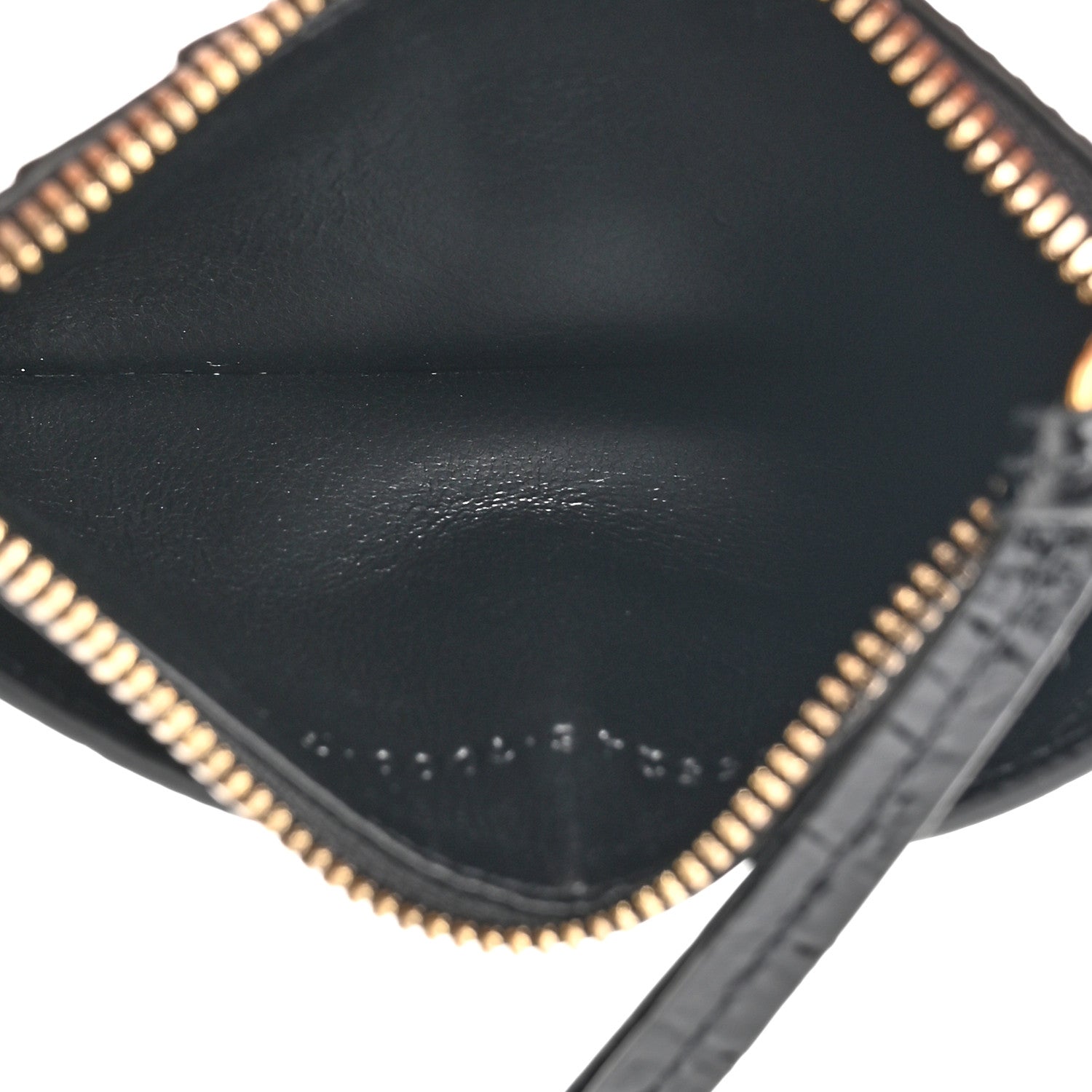 Balenciaga Shiny Calfskin Crocodile Embossed Neo Classic Long Coin Case Card Holder on Strap Black 5 of 9