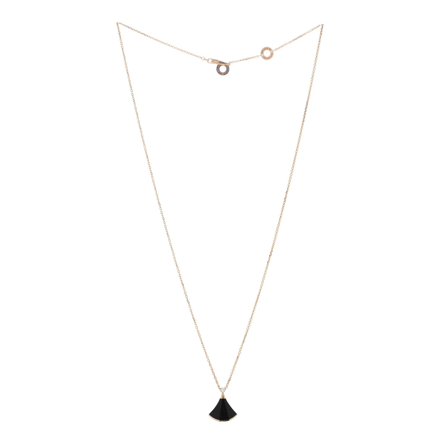 18K Rose Gold Diamond Black Onyx Divas' Dream Pendant Necklace