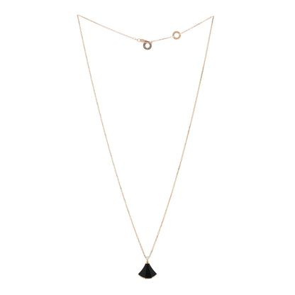 Bulgari 18K Rose Gold Diamond Black Onyx Divas' Dream Pendant Necklace 3 of 5