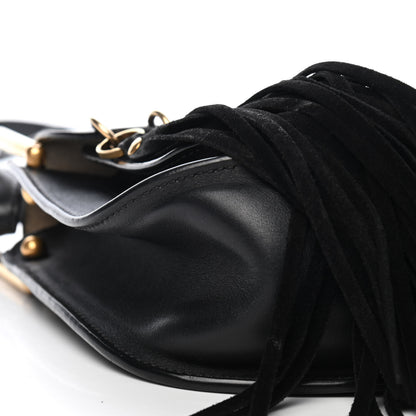 Chloe Calfskin Small Hudson Fringe Shoulder Bag Black 6 of 10