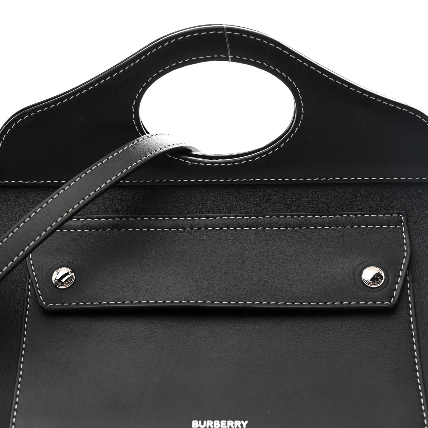 Soft Calfskin Small Pocket Tote Bag Black