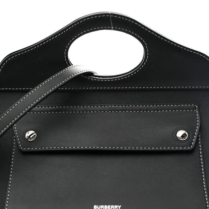 Burberry Soft Calfskin Small Pocket Tote Bag Black 7 of 9