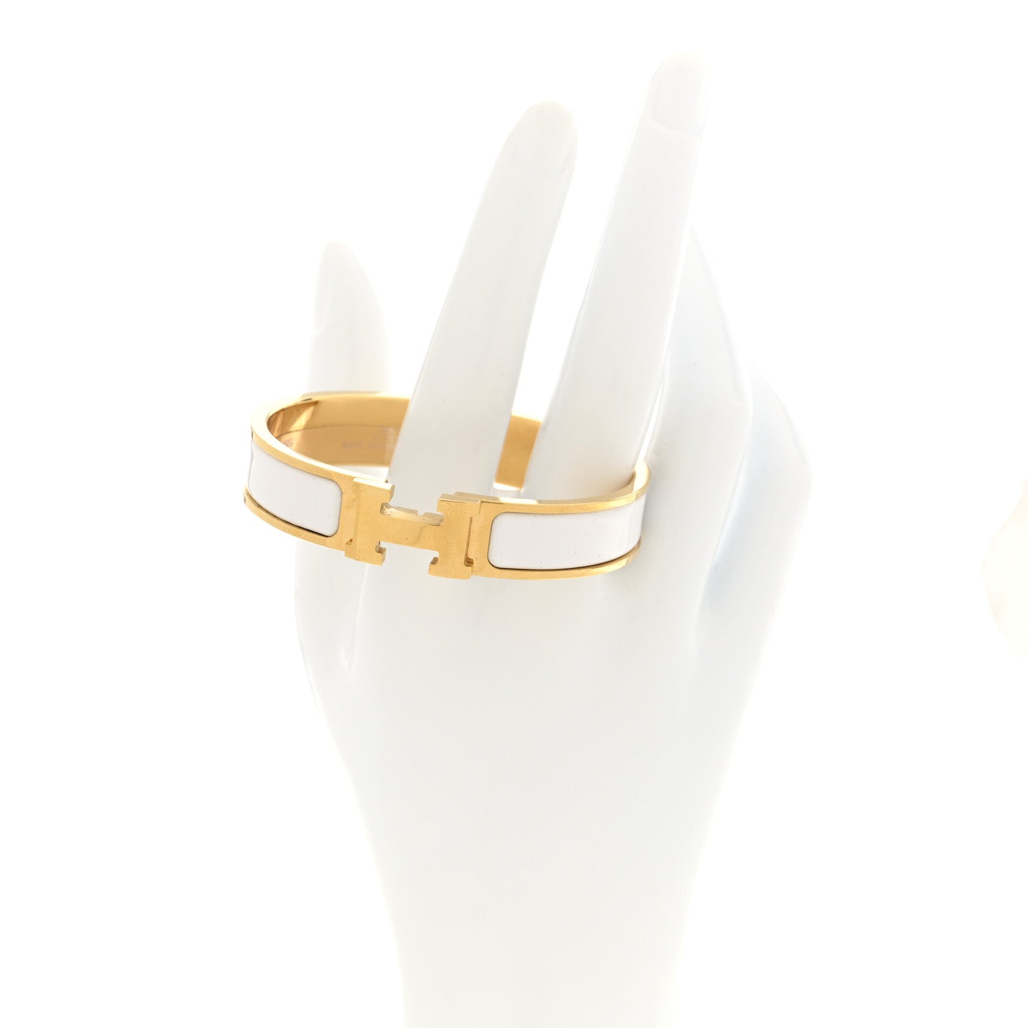 Hermes Enamel Narrow Clic Clac H Bracelet PM White 2 of 5