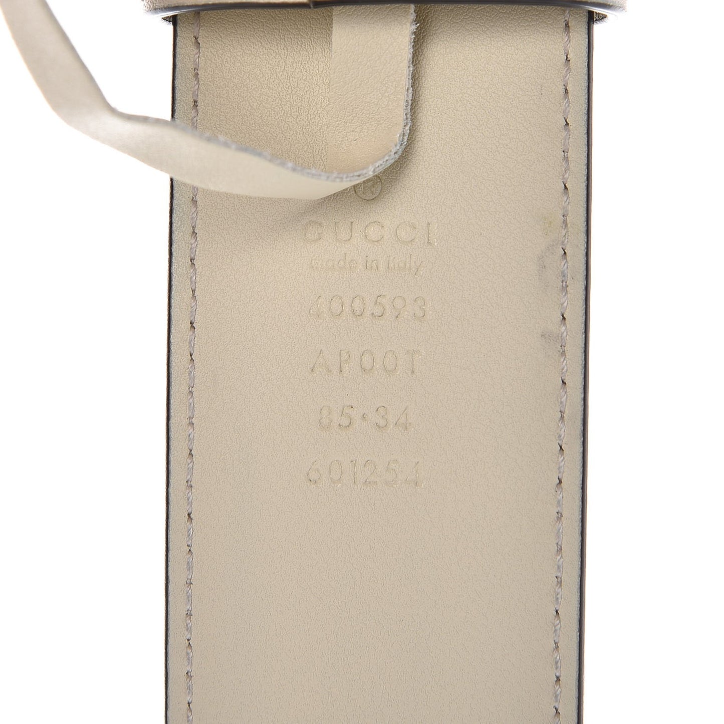 Calfskin Double G 40mm Belt 85 34 Mystic White