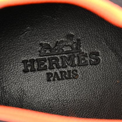 Hermes Technical Canvas Goatskin Mens Eclair Sneakers 40 Black 6 of 9