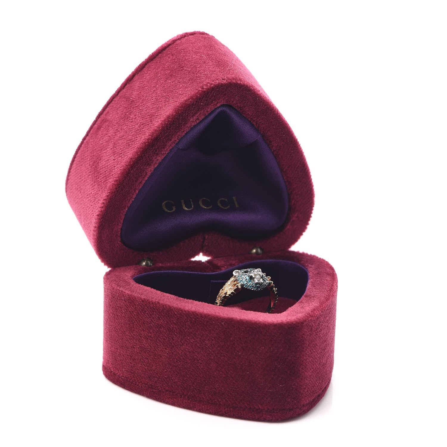 Gucci 18K Yellow Gold Sterling Silver Topaz Spinel Pearl Le Marche Des Merveilles Feline Ring 54 6.75 7 of 7