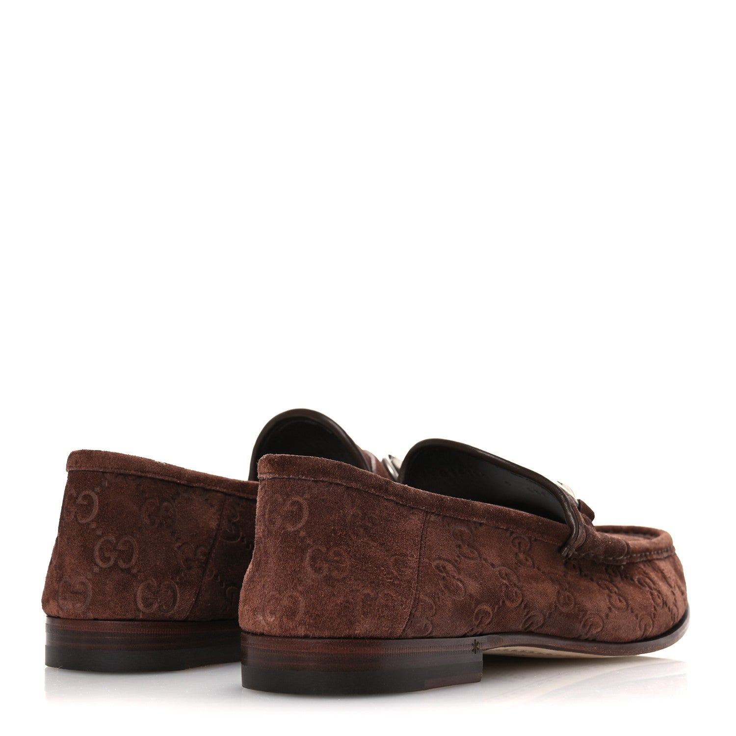 Gucci Suede GG Monogram Horsebit Mens Loafers 9 Brown 5 of 11