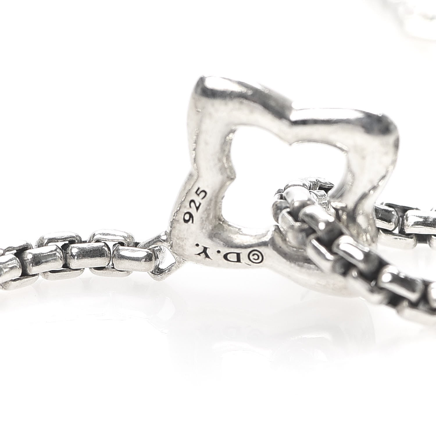David Yurman Sterling Silver 25mm Quatrefoil Chain Necklace 5 of 5