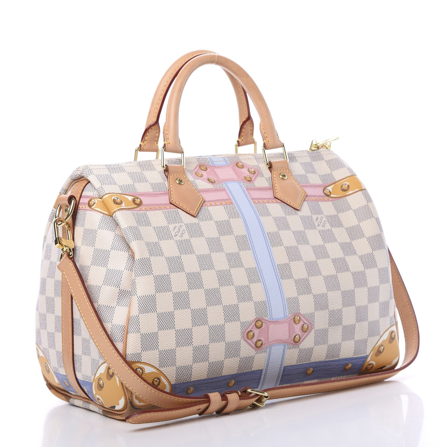 Louis Vuitton Damier Azur Summer Trunks Speedy Bandouliere 30 2 of 14