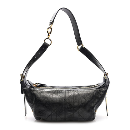 Christian Dior Crinkled Calfskin Macrocannage Medium D-Journey Bag Black 1 of 9