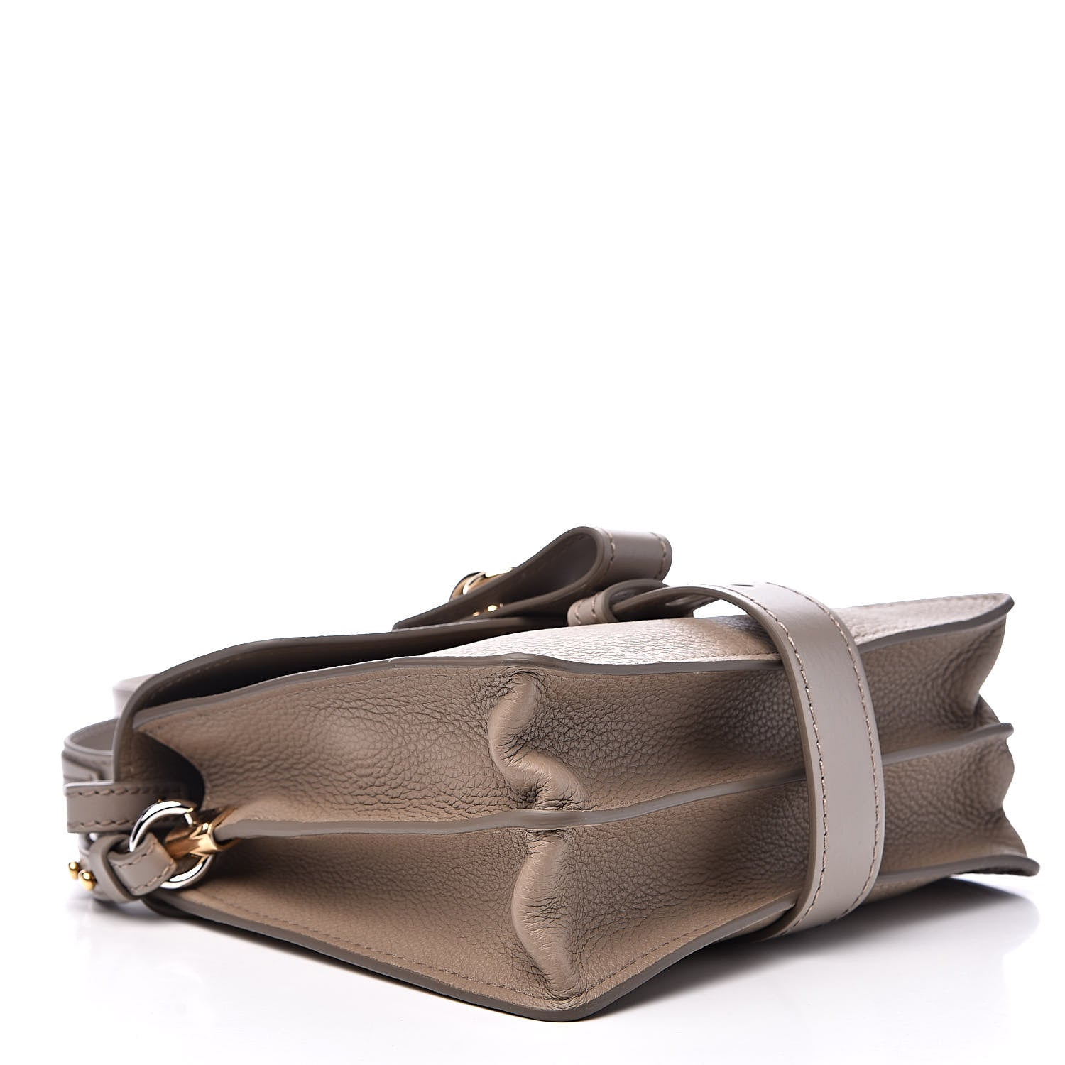 Chloe Shiny Grained Calfskin Small Aby Day Shoulder Bag Motty Grey 4 of 9