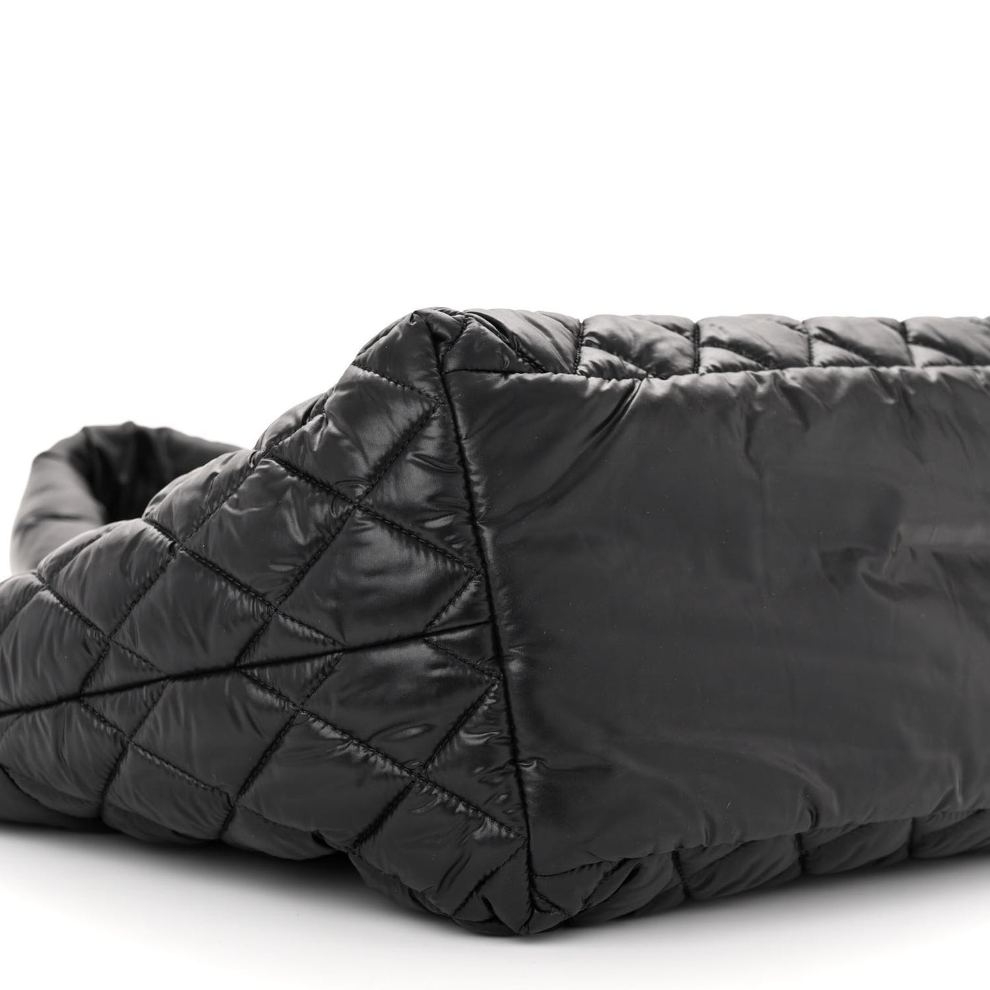 Nylon Quilted Small Coco Cocoon Tote Black