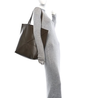 Loewe Shiny Calfskin Large Puzzle Fold Tote Khaki Green 2 of 13