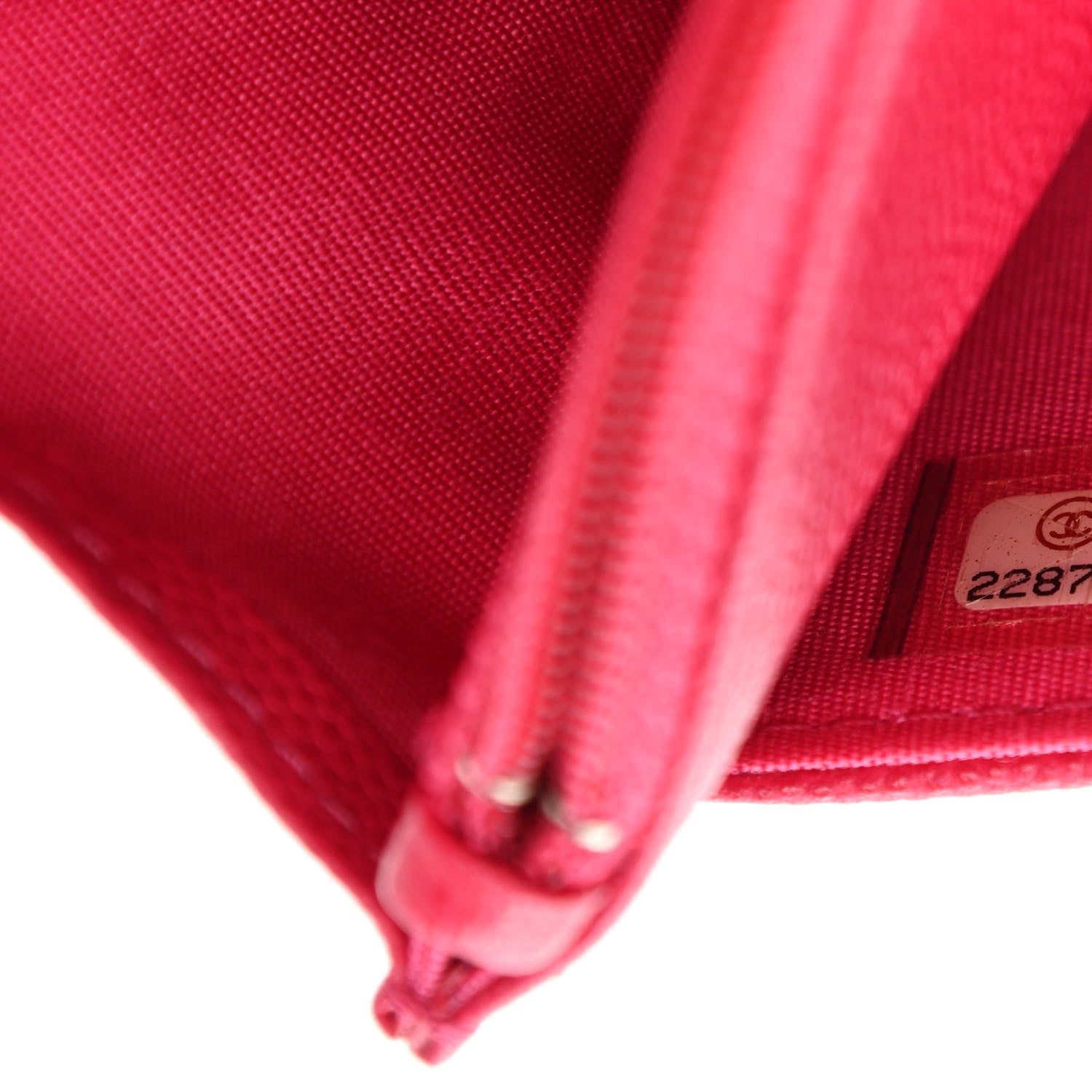 Chanel Caviar Camellia Embossed Wallet On Chain WOC Fuschia 7 of 11
