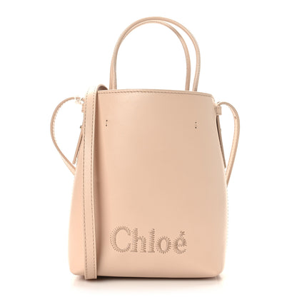 Chloe Shiny Calfskin Micro Sense Tote Bag Cement Pink 1 of 8