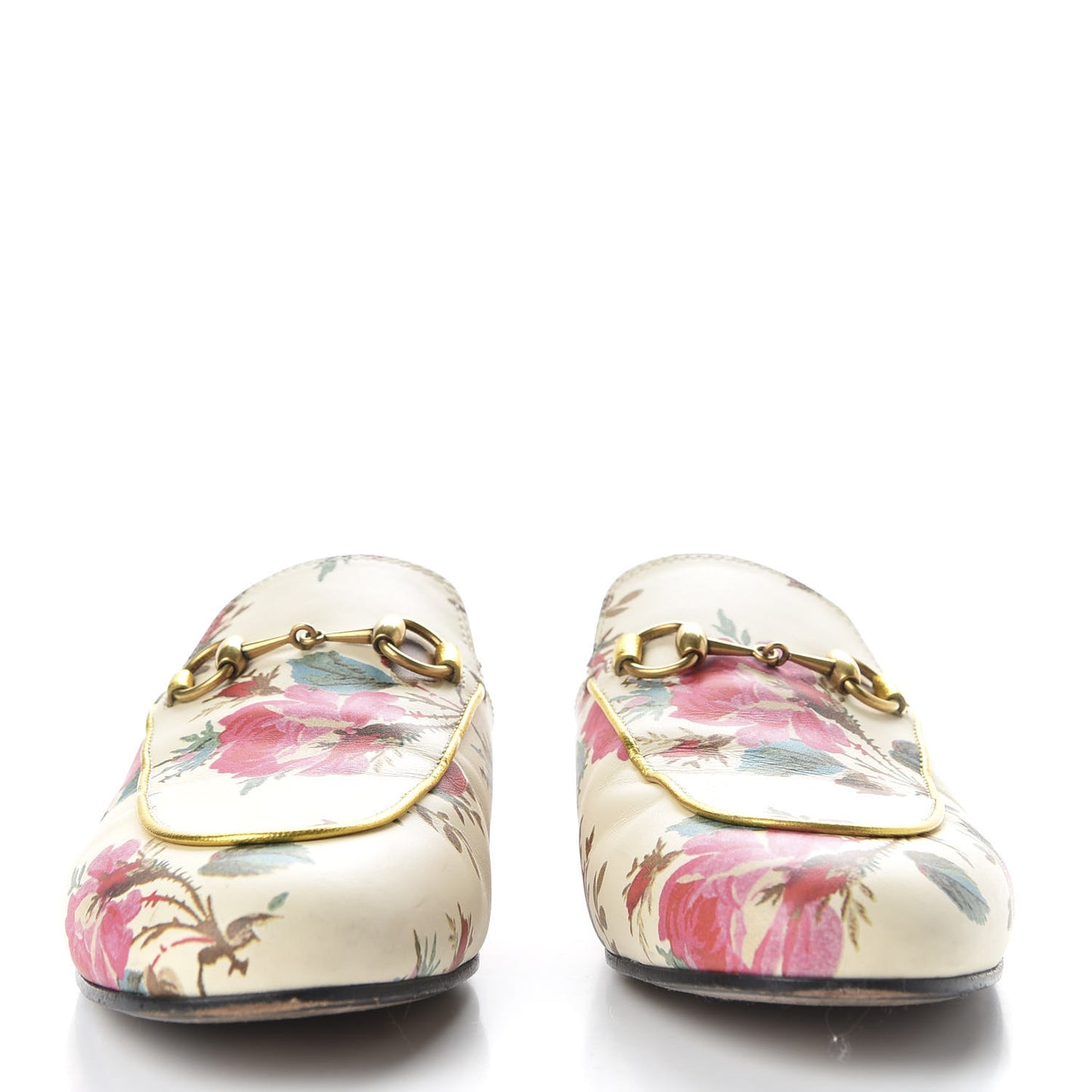 Calfskin Stamp Allover Rose Princetown Slippers 36 Ivory Multicolor