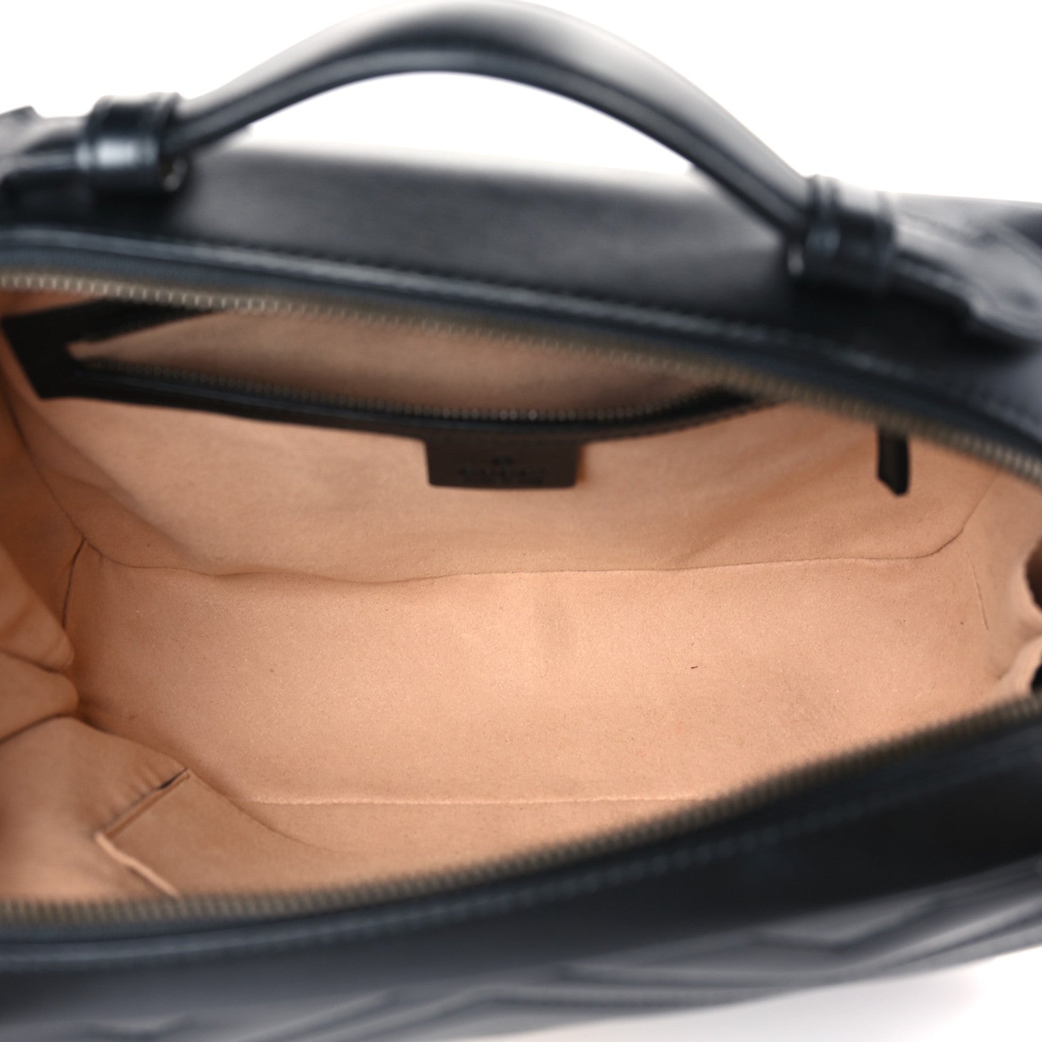 Gucci Calfskin Matelasse Sylvie Web Small GG Marmont Top Handle Shoulder Bag Black 5 of 9