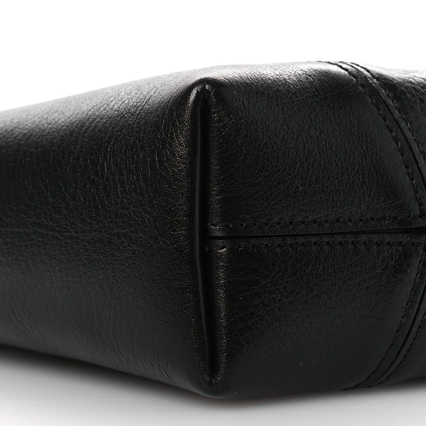 Grained Calfskin Small Spin Tote Black