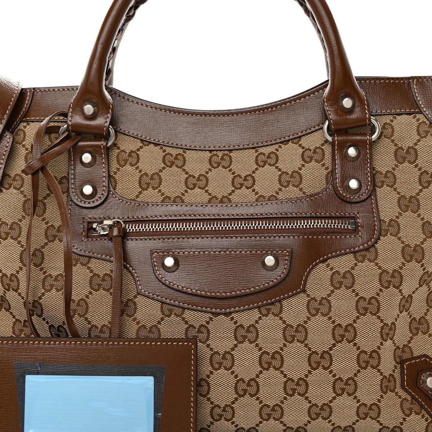 X GUCCI GG Monogram Azalea Calfskin Neo Classic Silver Hardware Medium City Beige Ebony Brown Sugar