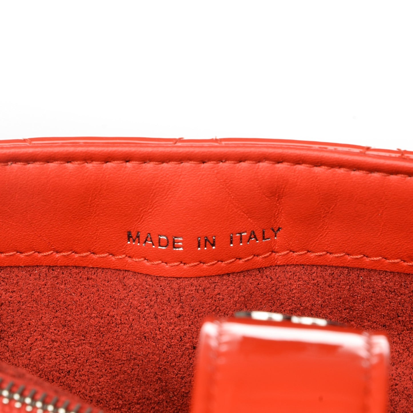 Patent Quilted Mini Phone Holder Clutch Red
