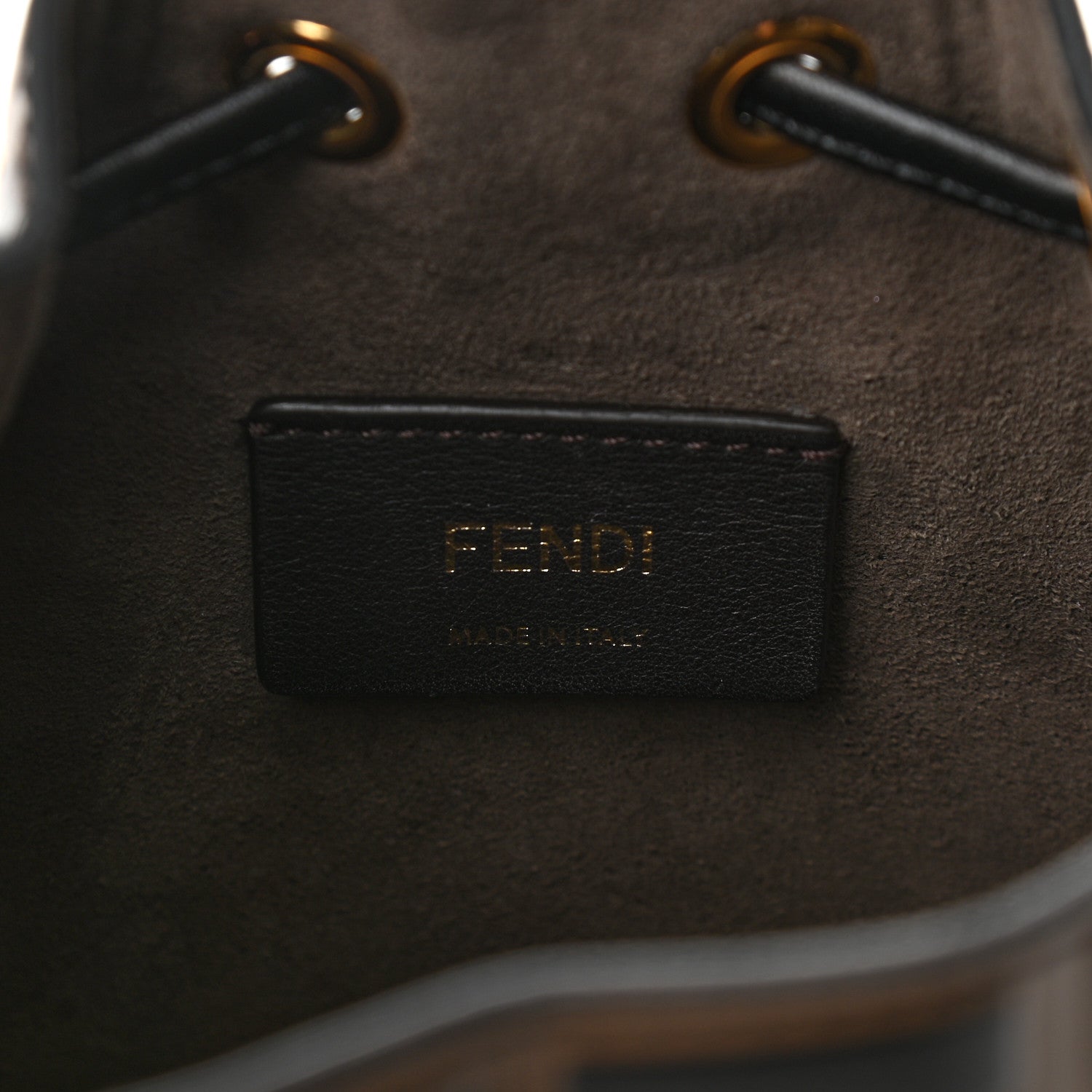 Fendi Vitello Liberty F is Fendi Bi-Color FF 1974 Embossed Mini Mon Tresor Bucket Bag Maya Black 7 of 13