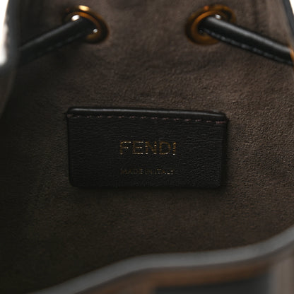 Fendi Vitello Liberty F is Fendi Bi-Color FF 1974 Embossed Mini Mon Tresor Bucket Bag Maya Black 7 of 13