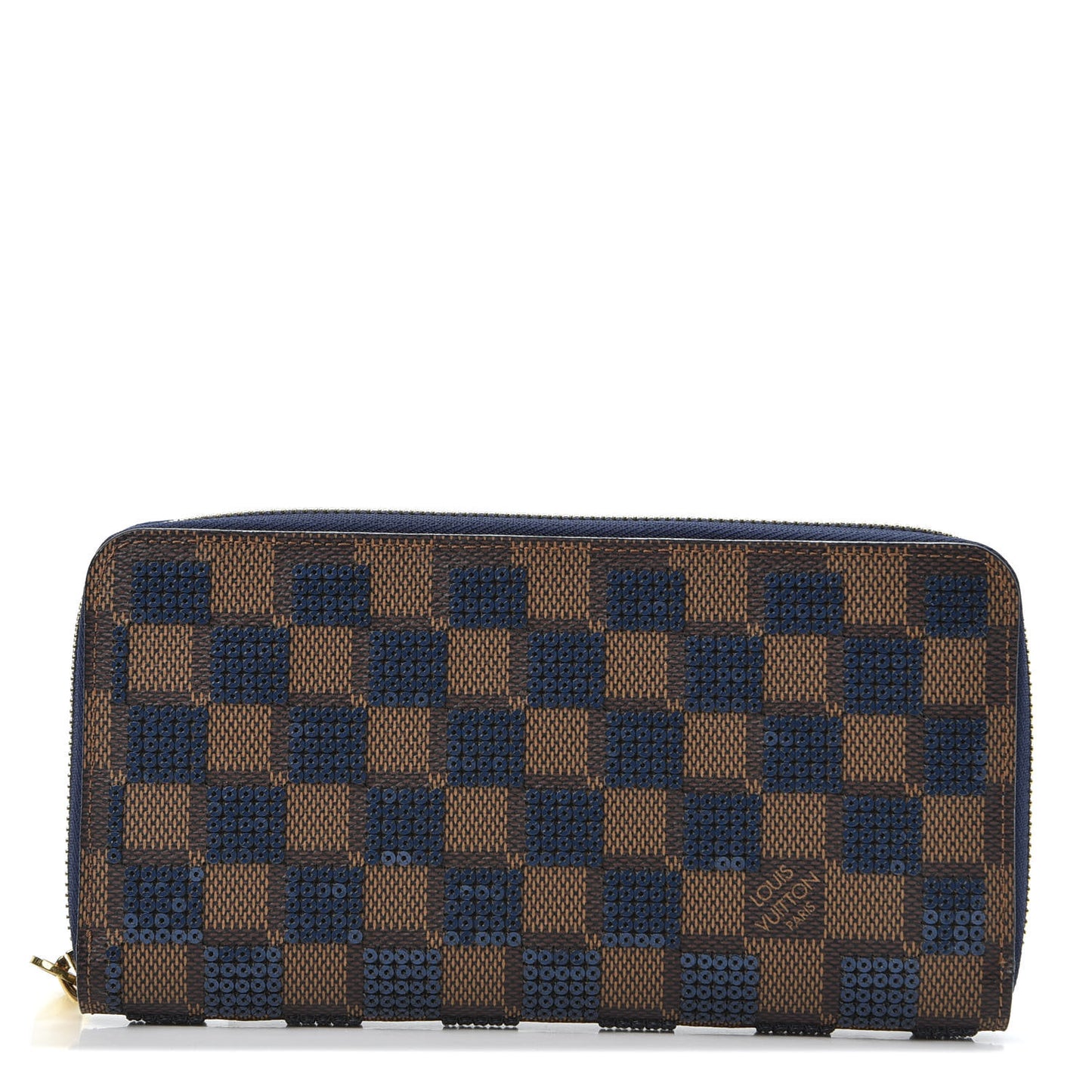 Damier Paillettes Zippy Wallet Blue