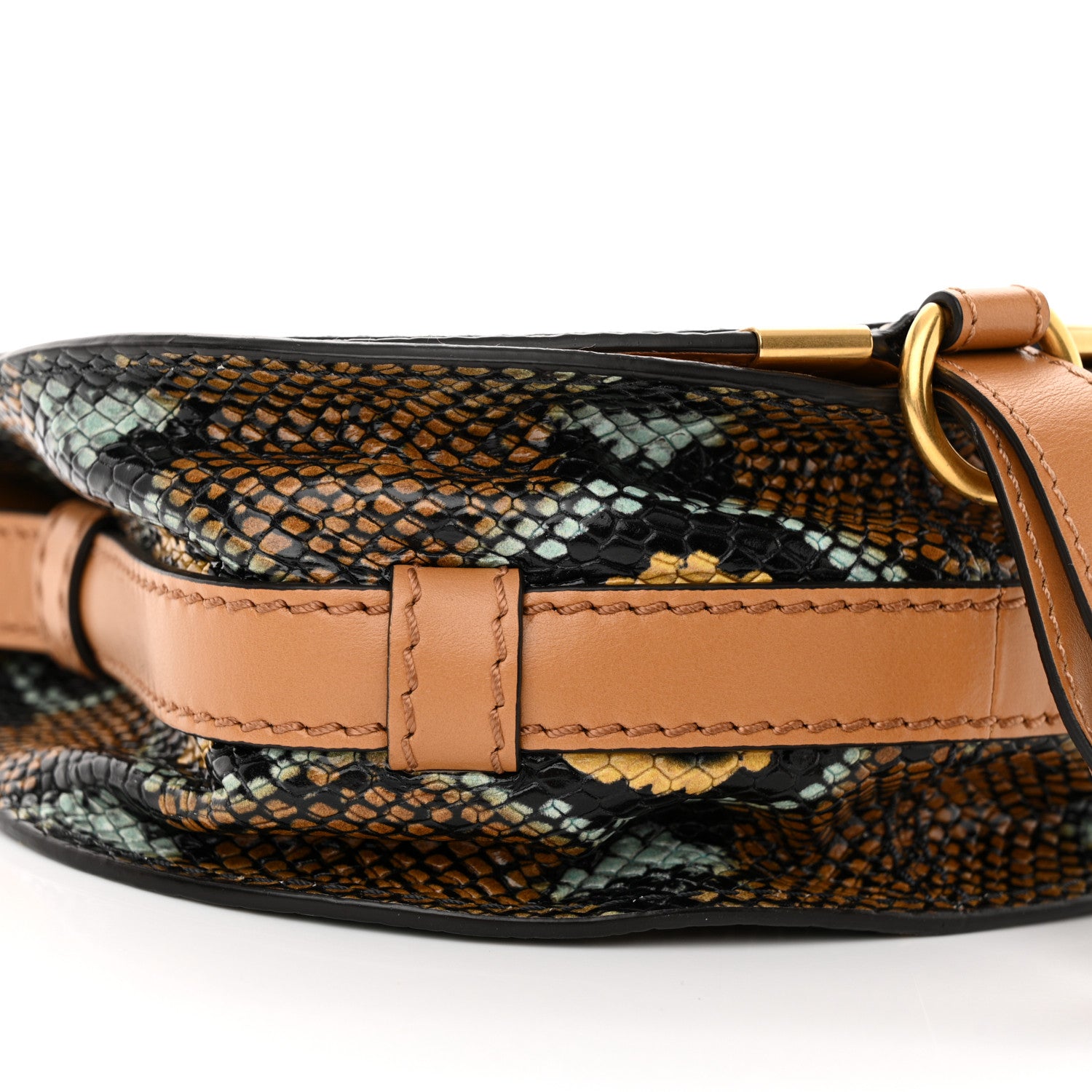 Chloe Python Embossed Calfskin Mini Marcie Round Crossbody Bag Multicolor 8 of 9