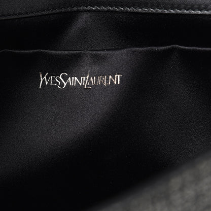 Saint Laurent Metallic Textured Large Belle De Jour Clutch Dark Silver 6 of 8