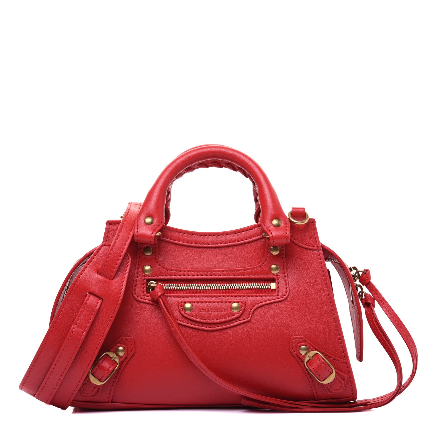 Balenciaga Smooth Calfskin Neo Classic Brass Hardware Mini City Red 1 of 17